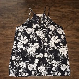 black and white flower tank top